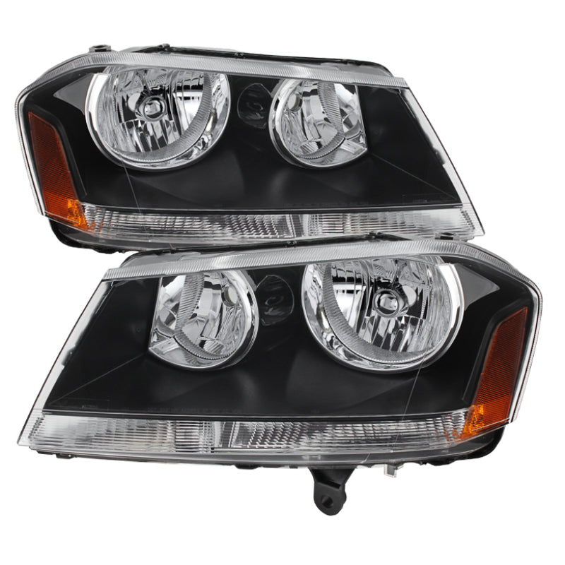 Xtune Dodge Avenger 08-14 Crystal Headlights Black HD-JH-DA08-AM-BK SPYDER