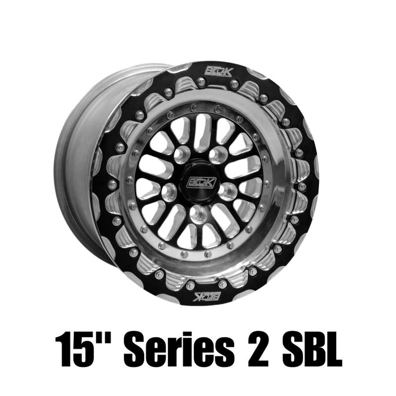 Belak 15x8 / 5in BS / 4x100 BP / High Pad / Series Twisted Wheel - Single Beadlock Billet Outer Lip 15084100ST5BS-BLT