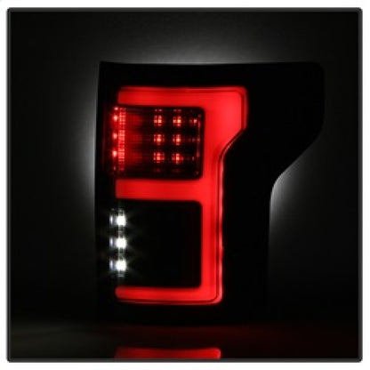 Spyder 15-17 Ford F-150 LED Tail Lights (w/Blind Spot) - Black Smoke (ALT-YD-FF15015BS-LBLED-BSM) SPYDER