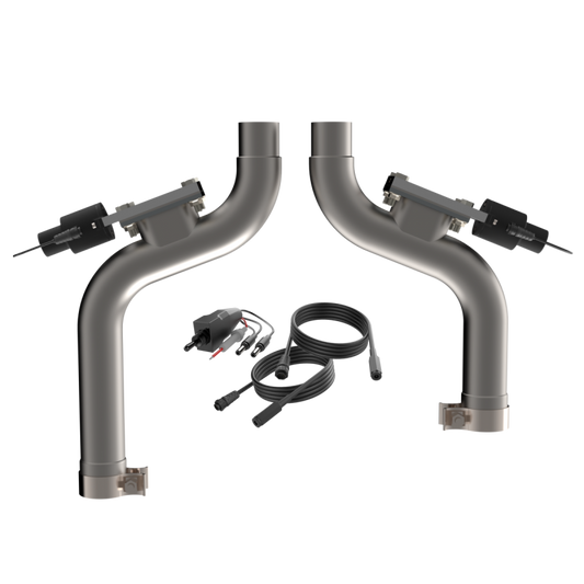 QTP 15-17 Ford Mustang GT 2.5in 304SS Aggressor Cutout Mid Pipe QTP