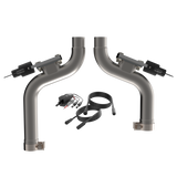 QTP 15-17 Ford Mustang GT 2.5in 304SS Aggressor Cutout Mid Pipe