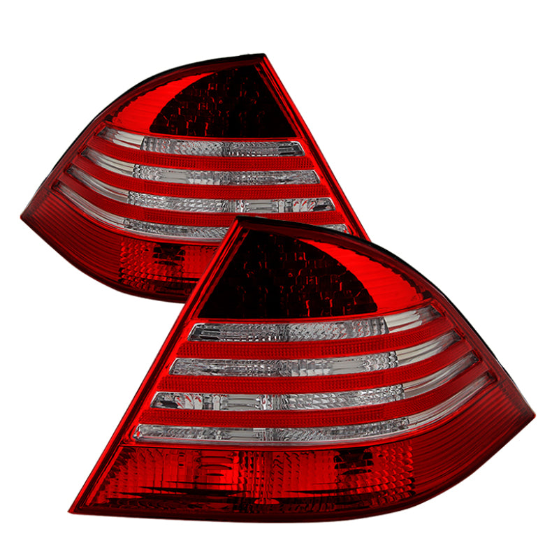 Xtune Mercedes Benz W220 S-Class 00-05 LED Tail Lights Red Clear ALT-JH-MBW220-LED-RC SPYDER