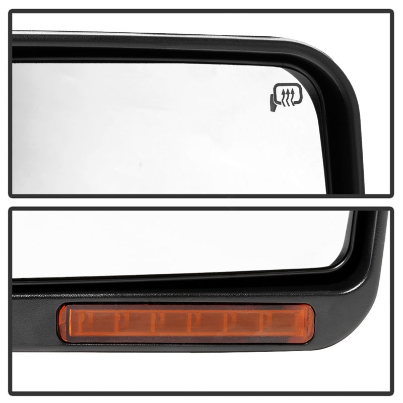 xTune 07-14 Ford F-150 Heated Amber Seq LED Signal OEM Pwr Mirrors (Pair) (MIR-03FF07-G2-PW-RAM-SET) SPYDER