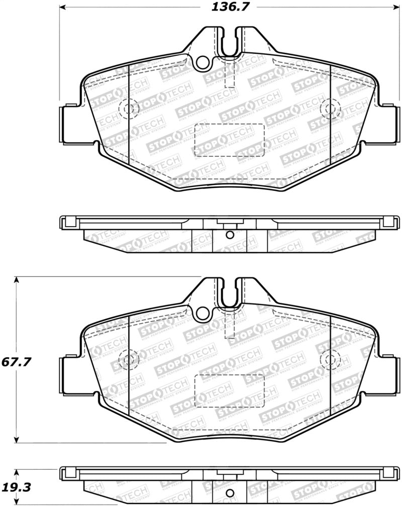 StopTech Premium Ceramic Brake Pads - 308.09870