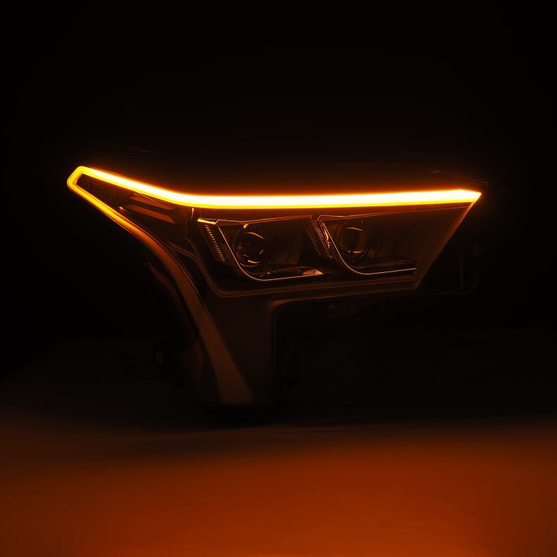 AlphaRex 880874 22-23 Toyota Tundra LUXX-Series Headlights Black w/Amber DRL - Req 810029 OR 810030