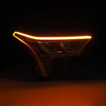 AlphaRex 880874 22-23 Toyota Tundra LUXX-Series Headlights Black w/Amber DRL - Req 810029 OR 810030