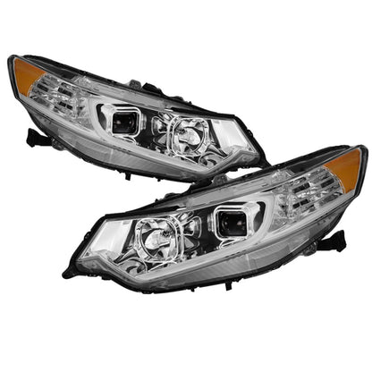 xTune 09-14 Acura TSX Projector Headlights - Light Bar DRL - Chrome (PRO-JH-ATSX09-LB-C) SPYDER