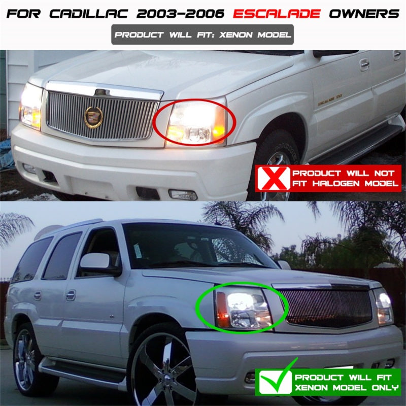 Spyder Cadillac Escalade 02-06 Projector Xenon/HID Model- LED Halo DRL Blk PRO-YD-CE02-HID-DRL-BK SPYDER