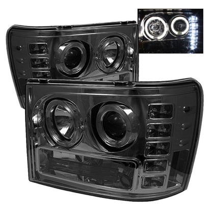 Spyder GMC Sierra 1500/2500/3500 07-13 Projector Headlights LED Halo- LED Smoke PRO-YD-GS07-HL-SM SPYDER