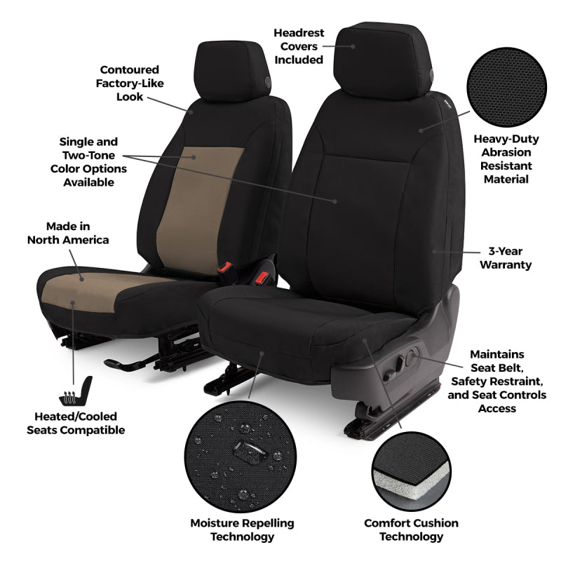 Covercraft 21-25 F150 XL Regular Cab Endura PrecisionFit Custom Front Row Seat Covers - Char/Silv