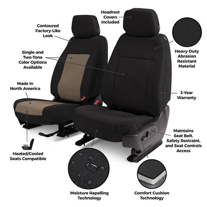 Covercraft 21-25 F150 XL Regular Cab Endura PrecisionFit Custom Front Row Seat Covers - Char/Silv