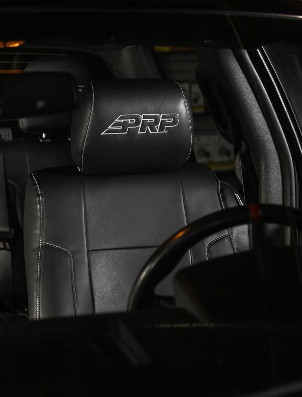 PRP 12-14 Ford Raptor Front Seat Covers (Pair) - Black w Silver Stitch B068-06