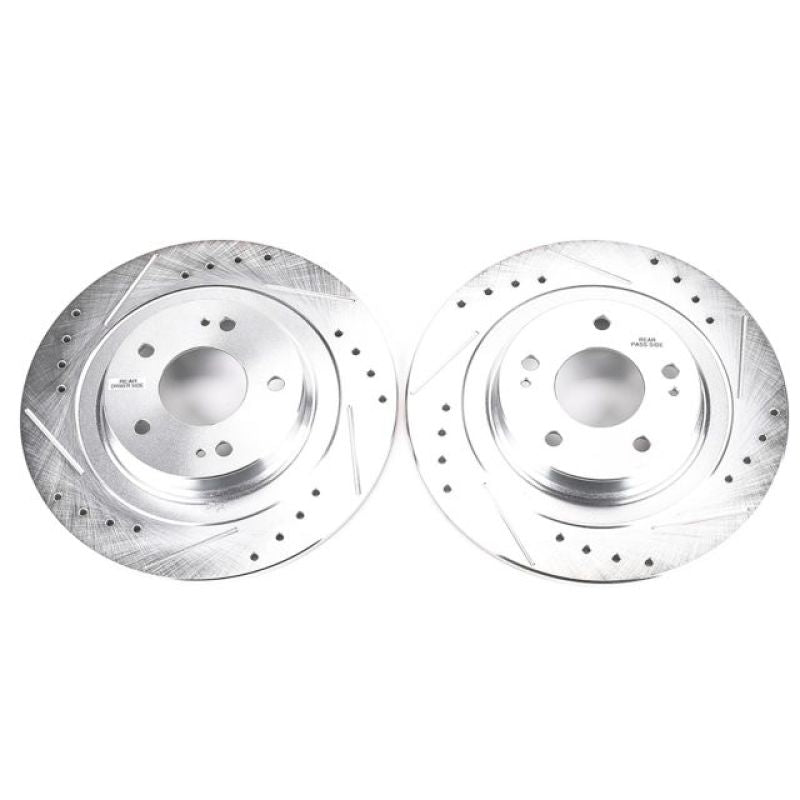 Power Stop 2018 Mitsubishi Eclipse Cross Rear Evolution Drilled & Slotted Rotors - Pair PowerStop