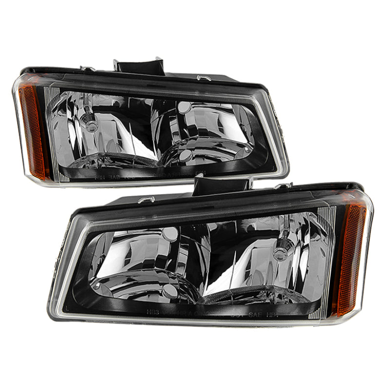 Xtune Chevy Silverado 1500/2500/3500 03-06 Crystal Headlights Black HD-JH-CSIL03-BK-AM SPYDER