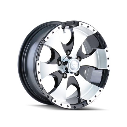 ION Type 136 15x6 / 6x139.7 BP / 0mm Offset / 108mm Hub Black/Machined Wheel