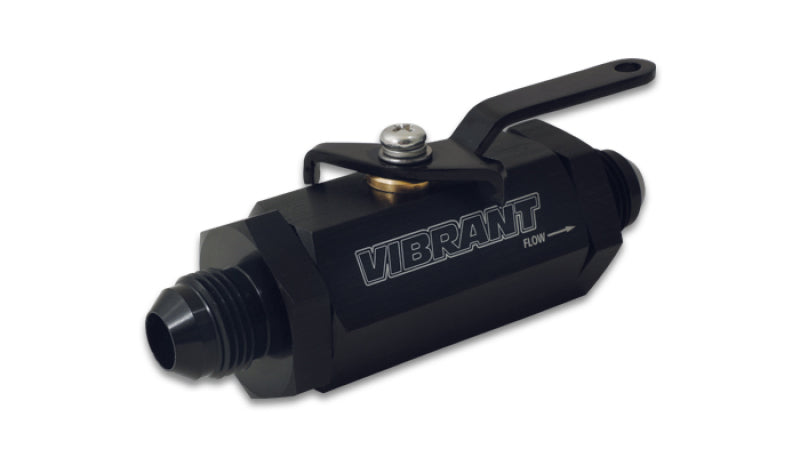 Vibrant -4AN to -4AN Male Shut Off Valve - Black Vibrant