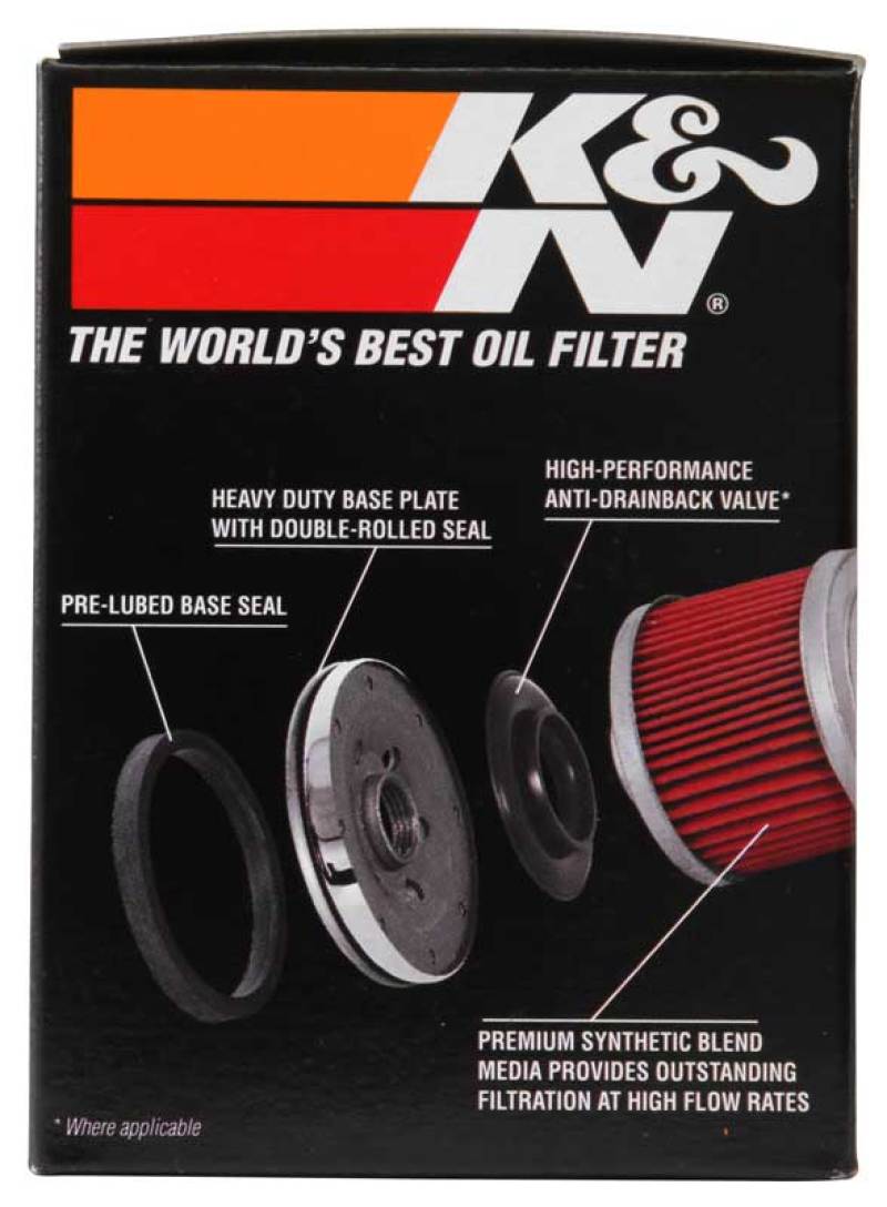 K&N Harley Davidson / Buell 3in OD x 4.063in H Black Oil Filter K&N Engineering