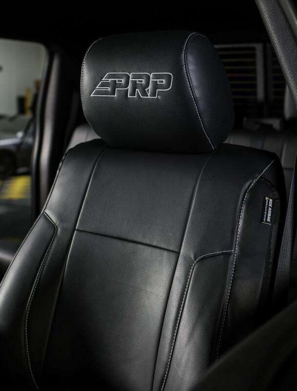 PRP 12-14 Ford Raptor Front Seat Covers (Pair) - Black w Silver Stitch B068-06