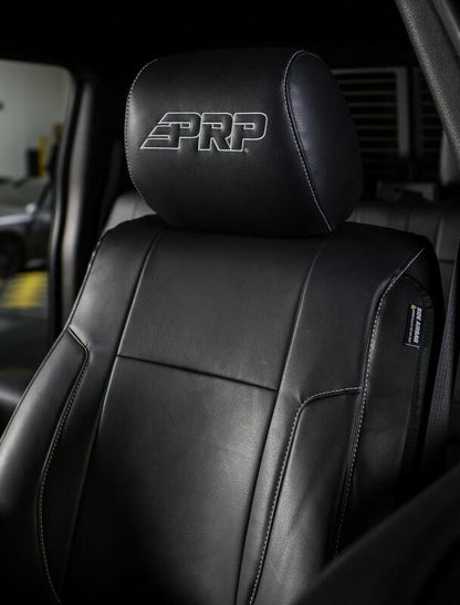 PRP 12-14 Ford Raptor Front Seat Covers (Pair) - Black w Silver Stitch B068-06