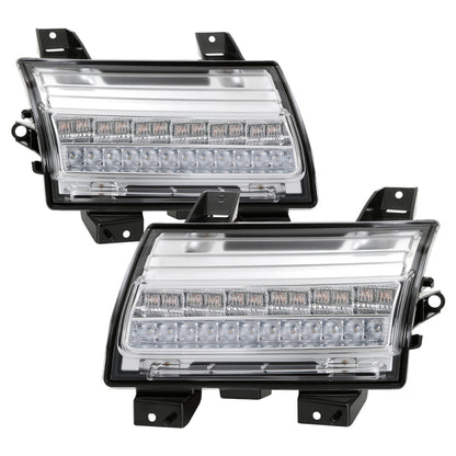 Spyder Jeep Wrangler 2018-2019 (LED Model Only) LED Front Bumper Lights - Sequential Signal - Chrome SPYDER