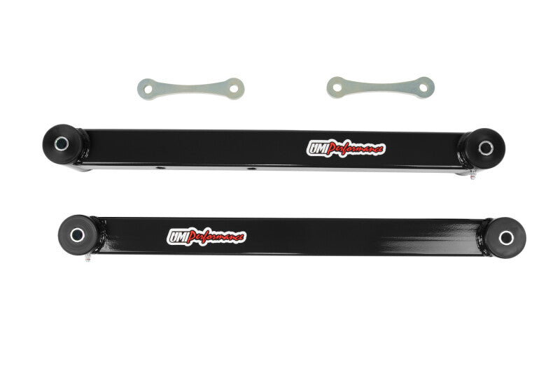 UMI 78-96 GM B-Body Boxed Extended Length Lower Control Arms w/Poly Bushings - Black