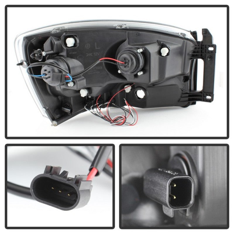 Spyder Dodge Ram 1500 06-08/Ram 2500 06-09 Projector Headlights LED Halo LED Blk PRO-YD-DR06-HL-BK SPYDER