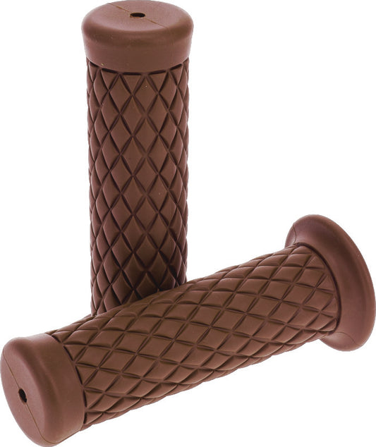 Bikers Choice 1 Inch Brown Quilted Grip - 485802