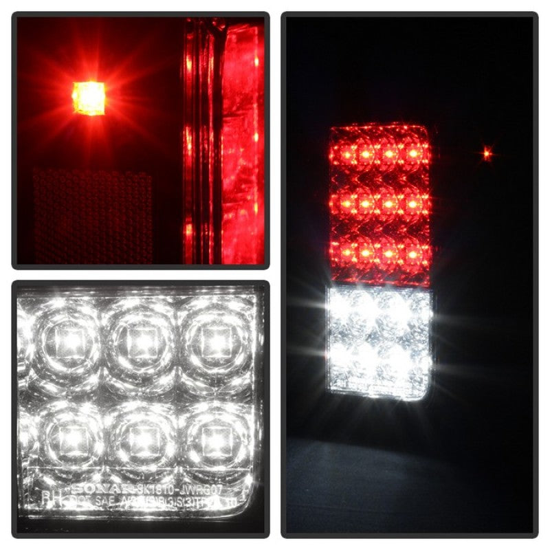 Spyder Jeep Wrangler 07-15 LED Tail Lights Red Clear ALT-YD-JWA07-LED-RC SPYDER