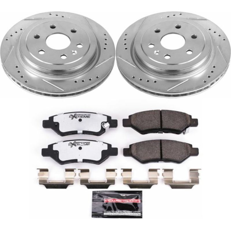 Power Stop 10-16 Cadillac SRX Rear Z26 Street Warrior Brake Kit PowerStop