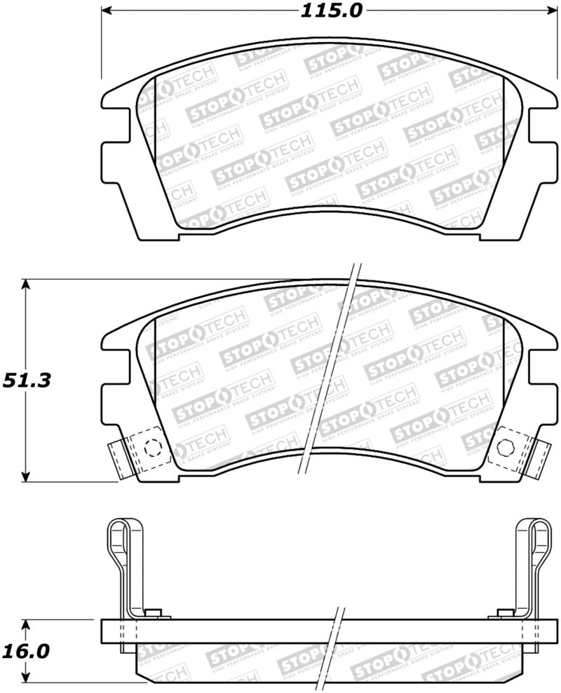 StopTech Premium Ceramic Front Brake Pads - 308.05090