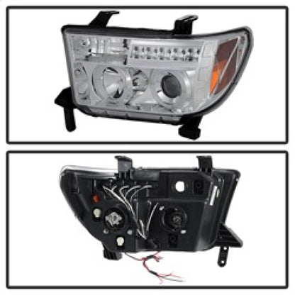Spyder Toyota Tundra 07-13 Projector Headlights LED Halo LED Chrm PRO-YD-TTU07-HL-C SPYDER