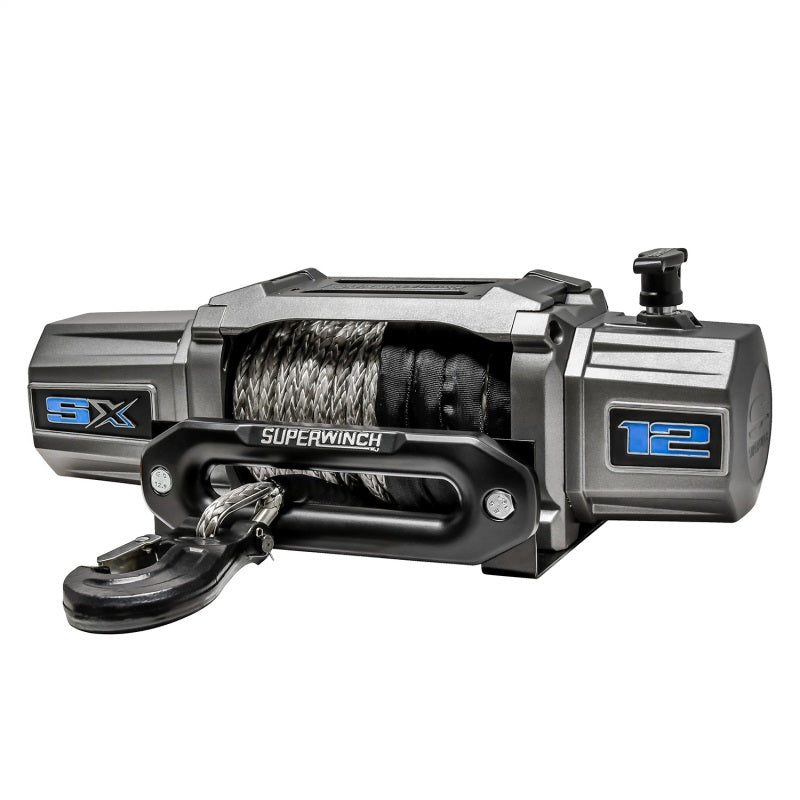 Superwinch 12000 LBS 12 VDC 3/8in x 80ft Synthetic Rope SX 12000SR Winch - Graphite Superwinch