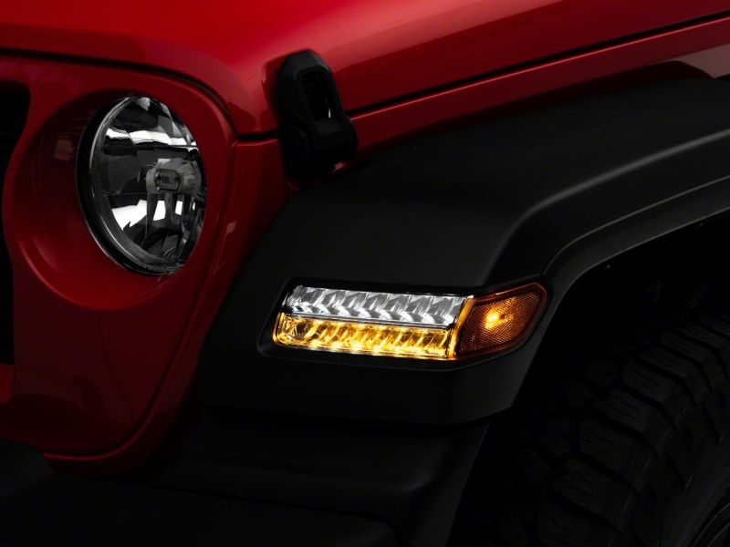 Raxiom 18-23 Jeep Wrangler JL Sport Axial Series Sequential LED Parking/Turn Signal Lights- Chrome