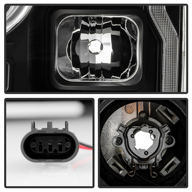Spyder Signature 20-22 Ford F250/F350 (Halogen) Proj. Headlights - Black (PRO-YD-FS20HALSI-SEQ-BK) SPYDER