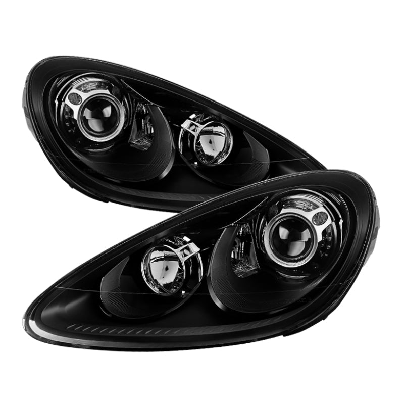 Xtune Porsche Cayenne 11-14 4 LED Projector Headlights Black PRO-JH-PCAY11-AFS-BK SPYDER