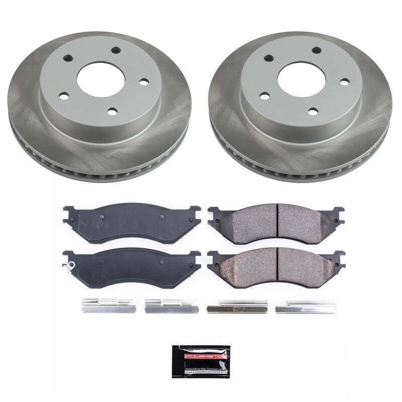 Power Stop 00-01 Dodge Ram 1500 Front Semi-Coated Rotor Kit PowerStop