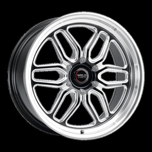 Weld Laguna 6 Drag 17x11in / 6x127 BP / ET36 / BS 7.375 Gloss BLK MIL DIA 78.1