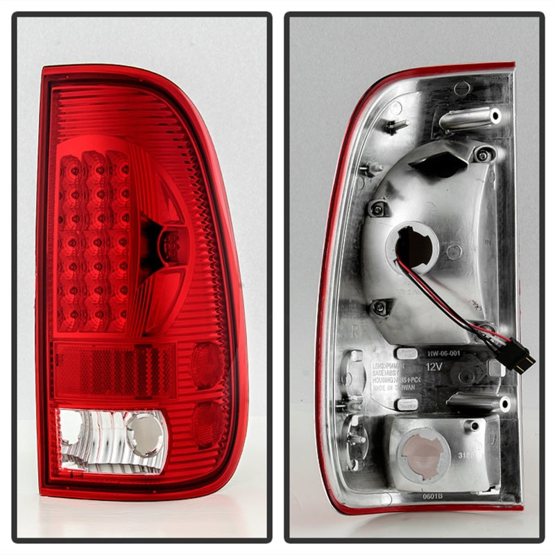 Xtune Ford F150 Styleside 97-03 Super Duty 99-07 LED Tail Lights Red Smoke ALT-ON-FF15097-LED-RC SPYDER