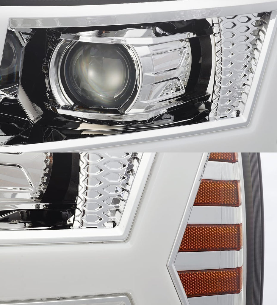 AlphaRex 07-13 Chevrolet Silverado PRO-Series Halogen Projector Headlights Chrome - 880204 AlphaRex