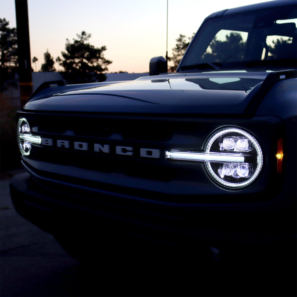 AlphaRex 21-23 Ford Bronco /22-23 Ford Bronco Raptor NOVA-Series LED Projector Headlights Alpha-black - 880259