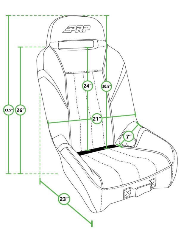 PRP Polaris RZR PRO XP/PRO R/Turbo R GT/S.E. Suspension Seat- Black A5701-PORXP-201