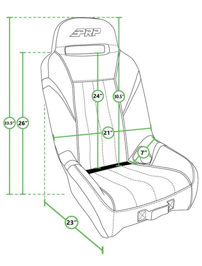 PRP Polaris RZR PRO XP/PRO R/Turbo R GT/S.E. Suspension Seat- Black A5701-PORXP-201