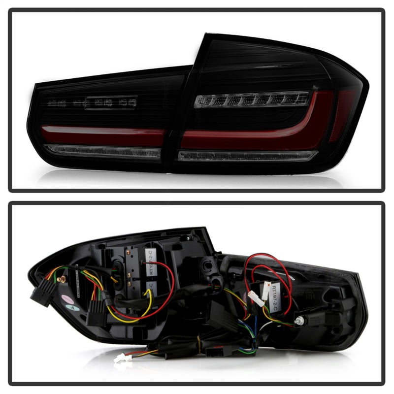 Spyder BMW 3 Series F30 2012-2018 Full LED Tail Lights (ALT-YD-BMWF3012-SEQ-BSM) - Black Smoke SPYDER