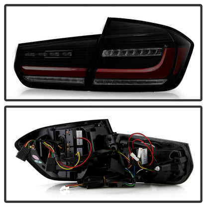 Spyder BMW 3 Series F30 2012-2018 Full LED Tail Lights (ALT-YD-BMWF3012-SEQ-BSM) - Black Smoke SPYDER