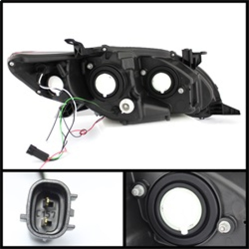 Spyder Toyota Corolla 11-13 Projector Headlights Halogen Model Only - DRL LED Blk PRO-YD-TC11-DRL-BK SPYDER