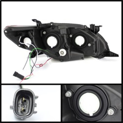 Spyder Toyota Corolla 11-13 Projector Headlights Halogen Model Only - DRL LED Blk PRO-YD-TC11-DRL-BK SPYDER