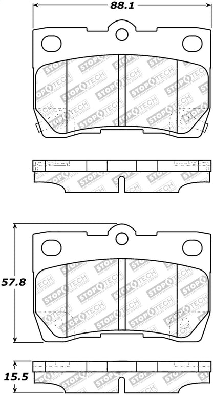 StopTech Street Disc Rear Brake Pads - 305.11130 Stoptech