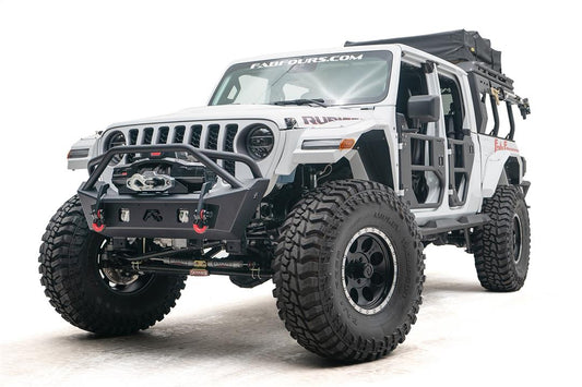 Fab Fours JL18-B4752-1 Stubby Front Bumper w/ Pre-Runner Guard for 2018–2025 Jeep Wrangler JL & 2020–2025 Gladiator JT Fab Fours