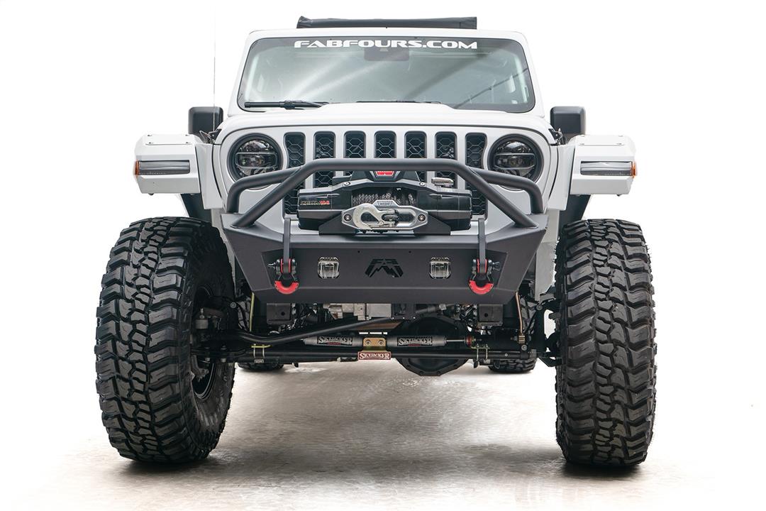 Fab Fours JL18-B4752-1 Stubby Front Bumper w/ Pre-Runner Guard for 2018–2025 Jeep Wrangler JL & 2020–2025 Gladiator JT Fab Fours