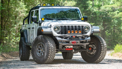 Fab Fours JL24-B5152-1 Ghost Stubby Front Winch Bumper w/ Guard for 2018–2025 Jeep Wrangler JL & 2020–2025 Gladiator JT eliteracefab.com